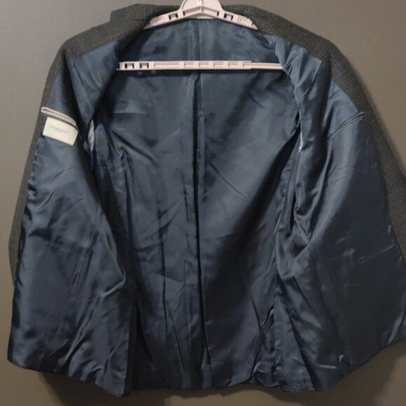 Burberry London 100% Wool Windowpane Plaid Sport Coat Blazer 46R - Picture 5 of 9